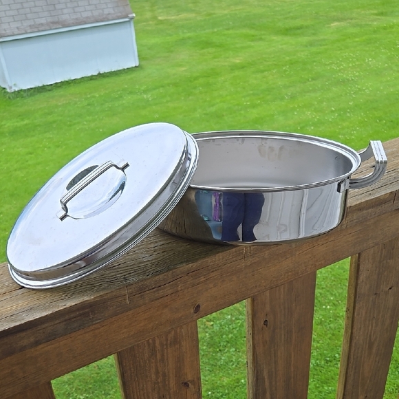 Flint Ware Other - FLINTWARE BY EKCO Stainless Steel Oval Small Roaster with Lid Handles USA 456